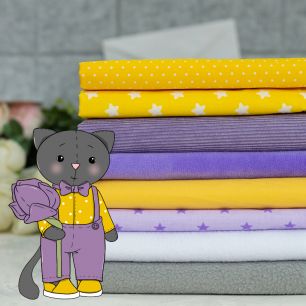 Набор Мартовский котик  (желто-фиолетовый)