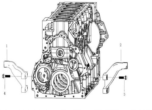 Передний правый кронштейн двигателя Howo, Sitrak MC11, MC13