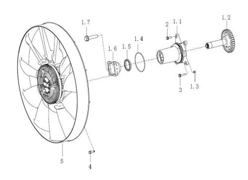 Вентилятор Howo, Sitrak MC11, MC13