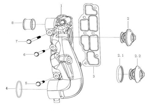 Корпус термостата 1 Howo, Sitrak MC11, MC13