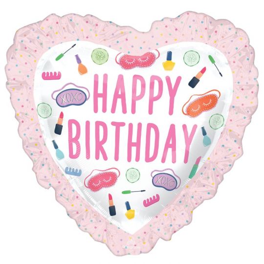 СПА большое сердце с бахромой шар фольгированный с гелием