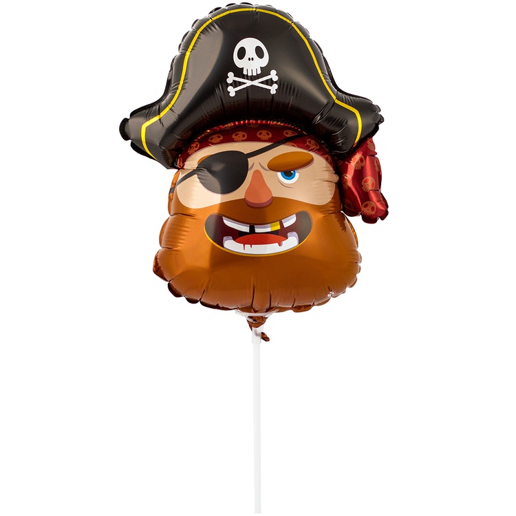 Пират на палочке малый шар фигурный фольгированный с воздухом