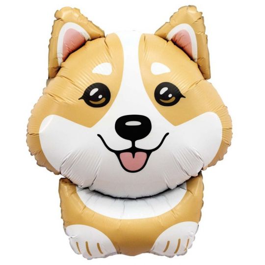 Корги фигурный шар фольгированный с гелием