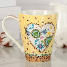 КРУЖКА СЕРДЦЕ НА ЖЁЛТОМ 350МЛ