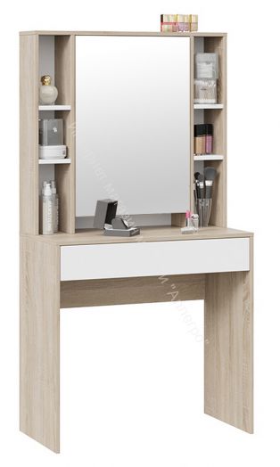 Стол туалетный «Салли» Дуб Сонома, Белый Ясень