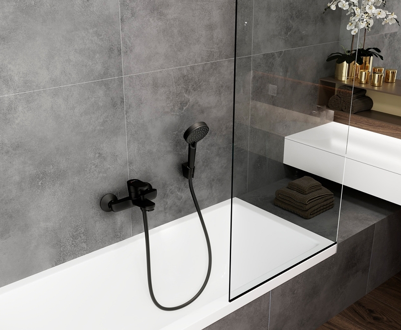 Смеситель для ванны Hansgrohe Vernis Blend Черный матовый 71440670
