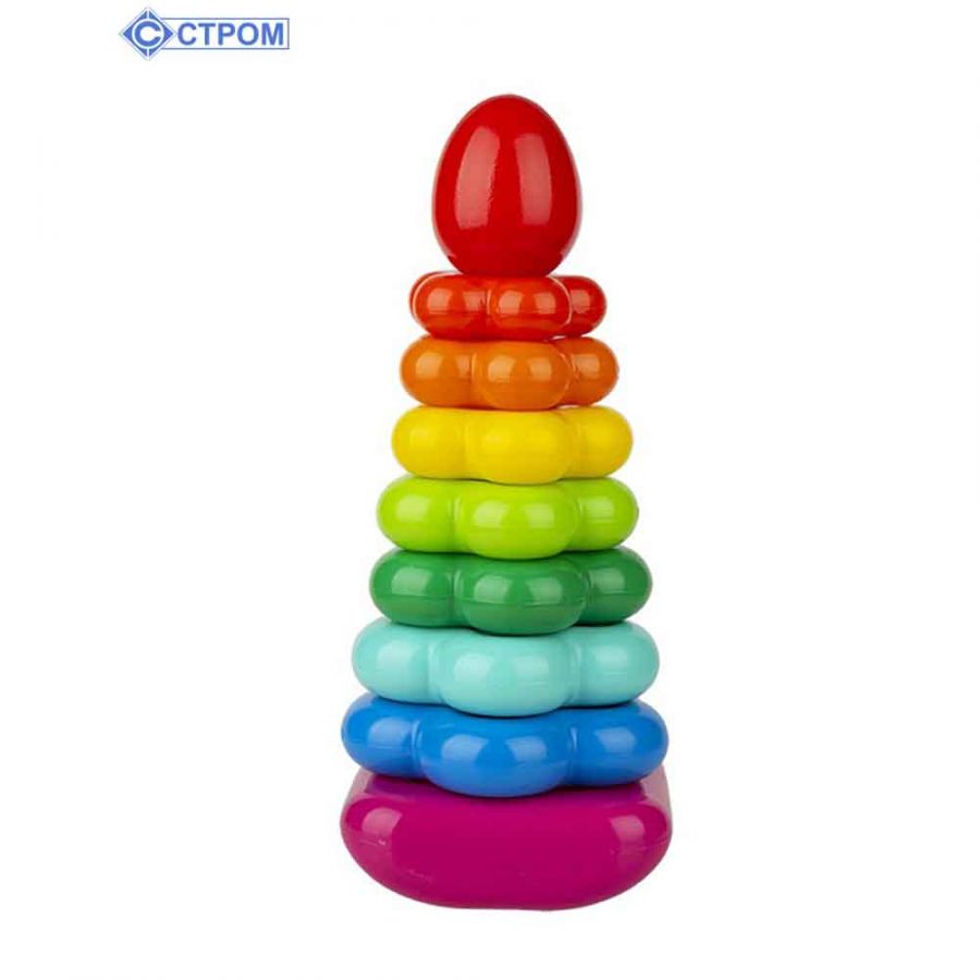 Пирамидка «Цветочек-качалка» 29 см, 10 дет (в сетке)