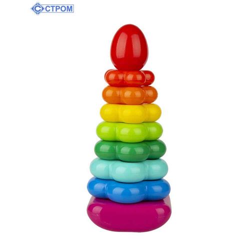 Пирамидка «Цветочек-качалка» 29 см, 10 дет (в сетке)