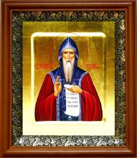 Икона Георгий Хозевит в киоте с басмой Виноградная Лоза (UV-печать)(30248)