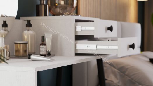 Стол туалетный «Стилтон» Тип 1 Белый, Черный муар