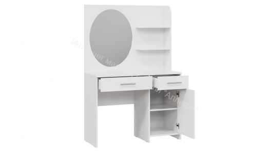 Стол туалетный «Эвита» Белый/Белый глянец