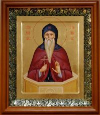 Икона Даниил Столпник в киоте с басмой Виноградная Лоза (UV-печать)(30294)