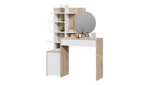 Стол туалетный «Голден» Дуб Сонома, Белый
