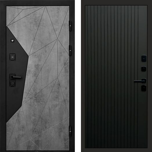 Входная дверь Termo-door Авангард Бетон - FLAT Черный кварц