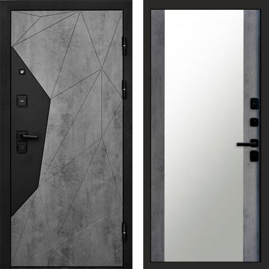 Входная дверь Termo-door Авангард Бетон - Зеркало Бетон темный