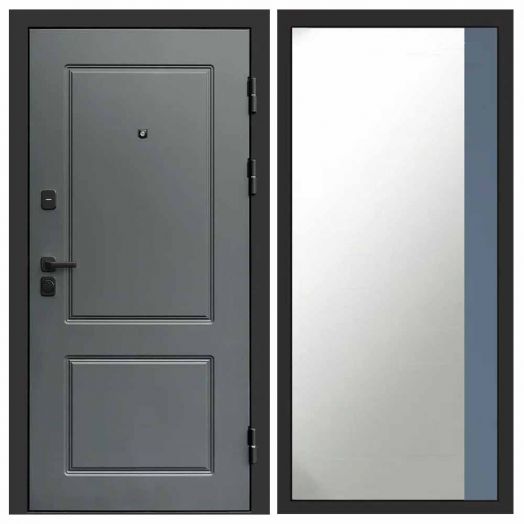 Входная дверь Termo-door Верона Грей - Широкое Зеркало Фацет Грей софт