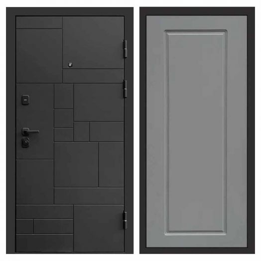 Входная дверь Termo-door Квадро Black - Гранд Грей софт
