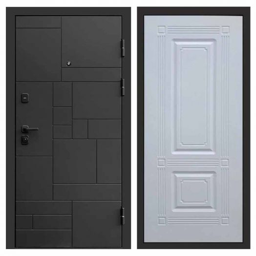 Входная дверь Termo-door Квадро Black - Мадрид Белый софт