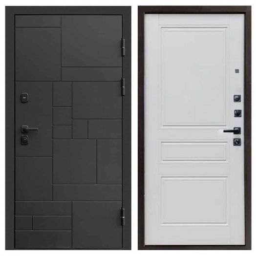 Входная дверь Termo-door Квадро Black - Классик Белый софт