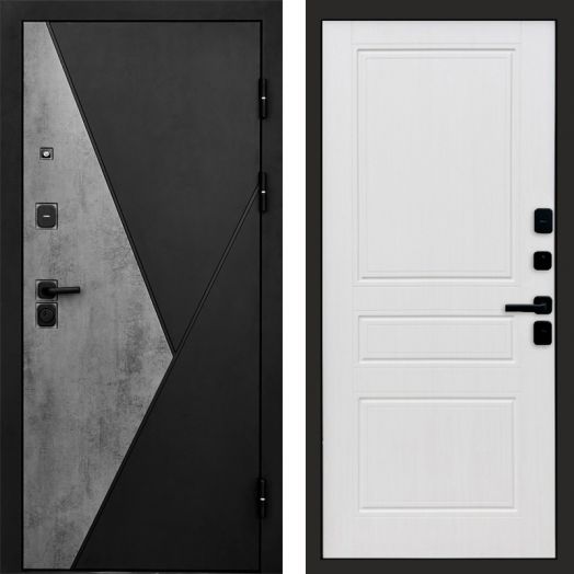 Входная дверь Termo-door Матрикс Бетон - Классика Белое дерево