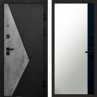 Входная дверь Termo-door Матрикс Бетон - Широкое Зеркало Фацет Черный кварц