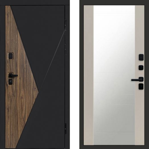 Входная дверь Termo-door Матрикс Дуб - Зеркало Слоновая кость