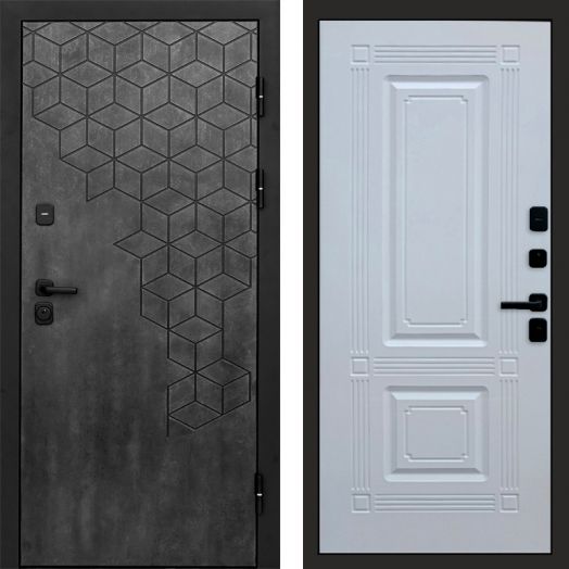 Входная дверь Termo-door Спейс Бетон патина - Мадрид Белый софт