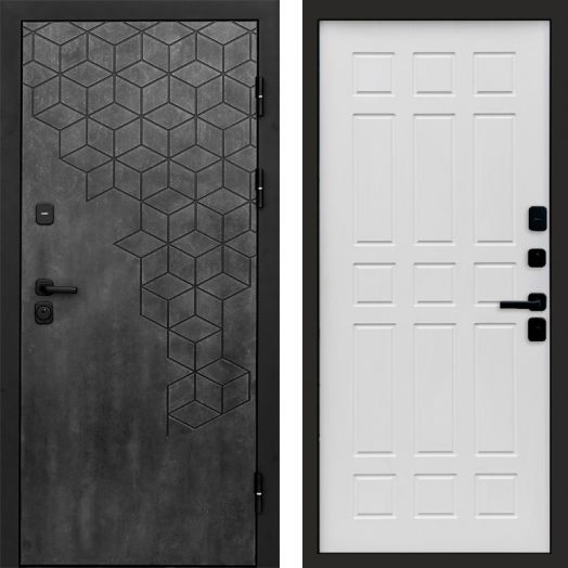 Входная дверь Termo-door Спейс Бетон патина - Спарта Белое дерево