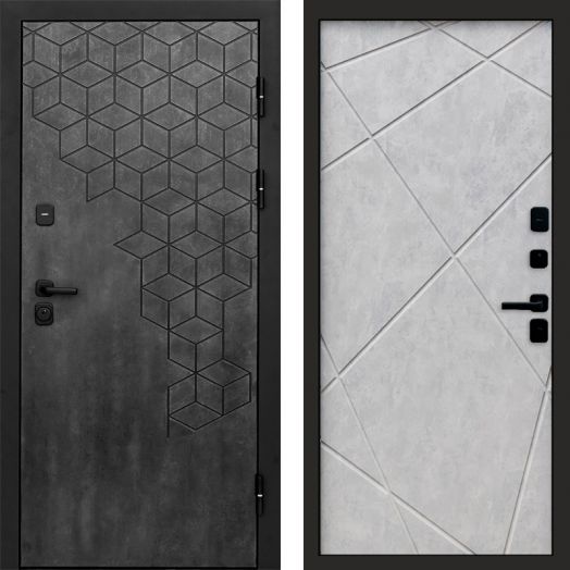 Входная дверь Termo-door Спейс Бетон патина - Лучи Бетон светлый