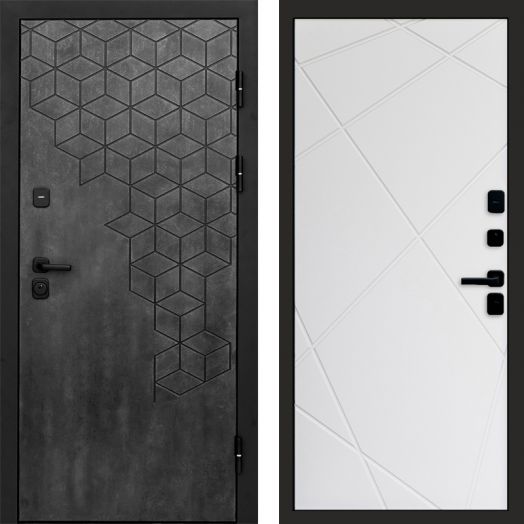 Входная дверь Termo-door Спейс Бетон патина - Лучи Белый