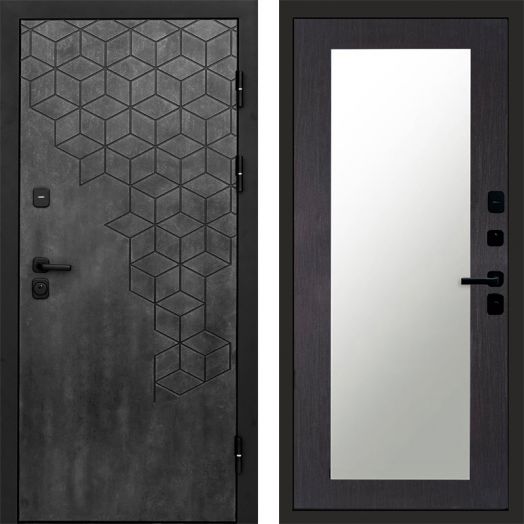 Входная дверь Termo-door Спейс Бетон патина - Зеркало триумф Венге