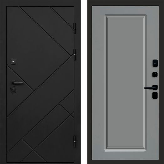 Входная дверь Termo-door Стоун Black - Гранд Грей софт