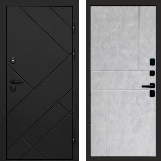 Входная дверь Termo-door Стоун Black - Горизонт Бетон светлый
