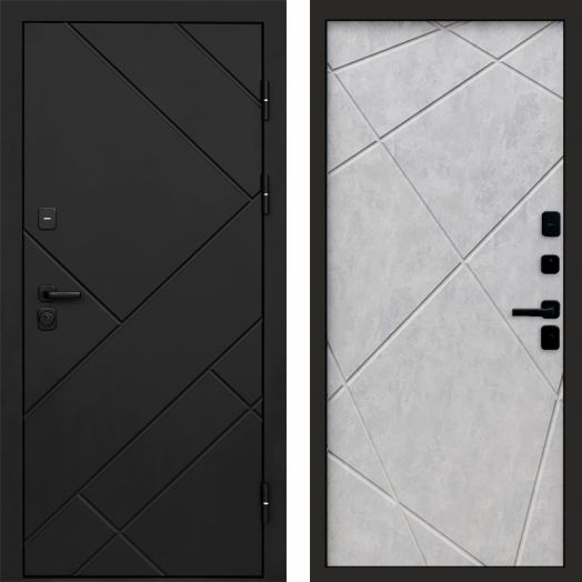 Входная дверь Termo-door Стоун Black - Лучи Бетон светлый