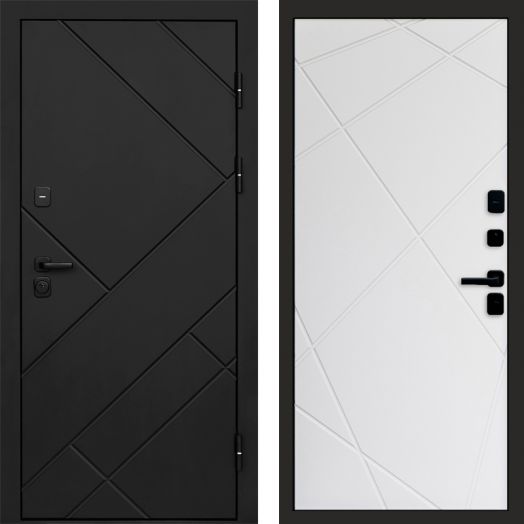 Входная дверь Termo-door Стоун Black - Лучи Белый