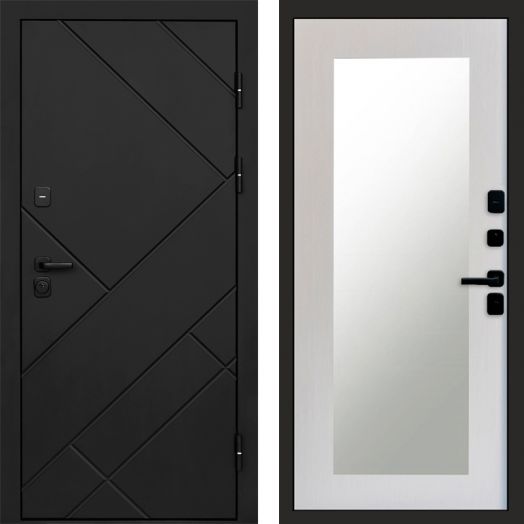 Входная дверь Termo-door Стоун Black - Зеркало триумф Лиственница