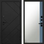Входная дверь Termo-door Стоун Black - Широкое Зеркало Фацет Грей софт