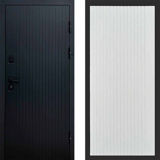 Входная дверь Termo-door Твист Black style - FLAT Белый софт