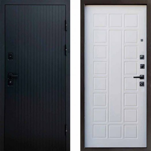 Входная дверь Termo-door Твист Black style - Престиж Белое дерево