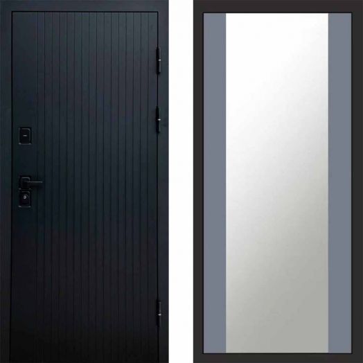 Входная дверь Termo-door Твист Black style - Зеркало Грей софт