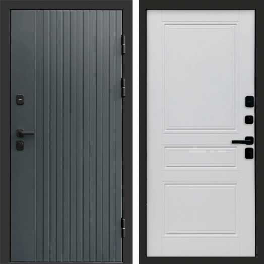 Входная дверь Termo-door Твист Грей style - Классик Белый софт