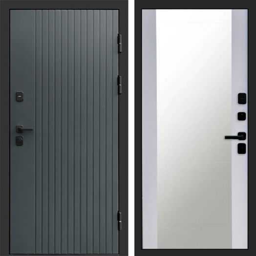 Входная дверь Termo-door Твист Грей style - Зеркало Белый софт