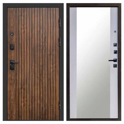 Входная дверь Termo-door Твист Дуб style - Зеркало Белый софт