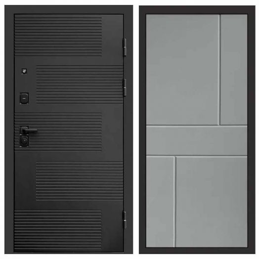 Входная дверь Termo-door Фаворит Black - Горизонт Грей софт