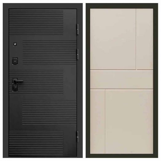 Входная дверь Termo-door Фаворит Black - Горизонт Слоновая кость