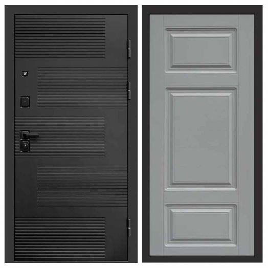 Входная дверь Termo-door Фаворит Black - Лион Грей софт