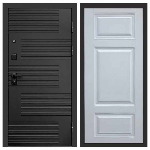 Входная дверь Termo-door Фаворит Black - Лион Белый софт