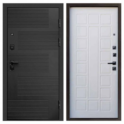 Входная дверь Termo-door Фаворит Black - Престиж Белое дерево