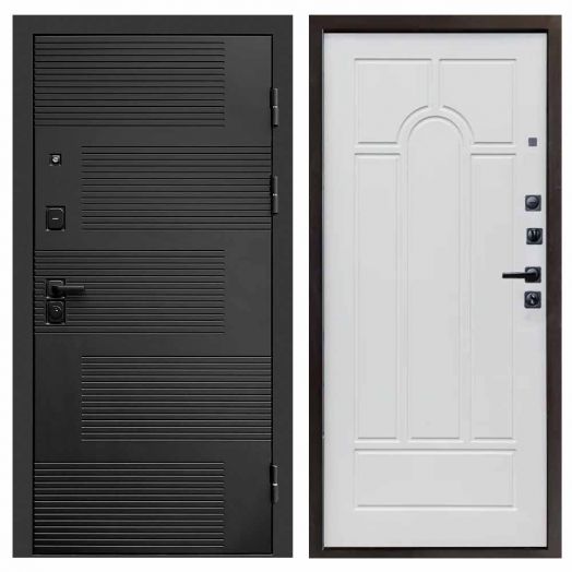 Входная дверь Termo-door Фаворит Black - Арка Белое дерево