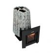Банная печь Grill’D Cometa Vega 350 Window Max Stone с панорамным стеклом и облицовкой камнем